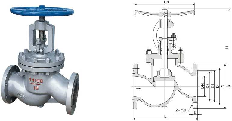 Flanged globe valve