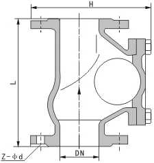 Wafer mute check valve、Slide the ball type check valve
