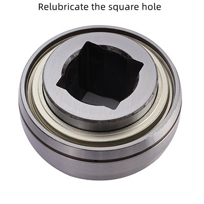 square hole relubrication, hexagonal hole series, agricultural machinery bearing assembly with flange
